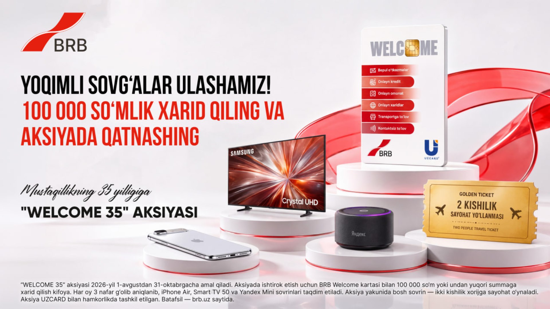BRB “Welcome 35” aksiyasini e’lon qiladi