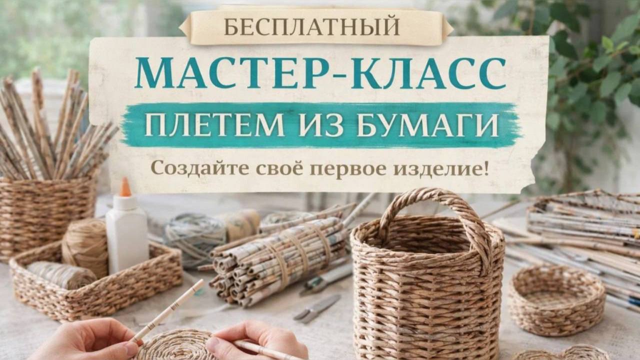 Плетем из бумажной лозы