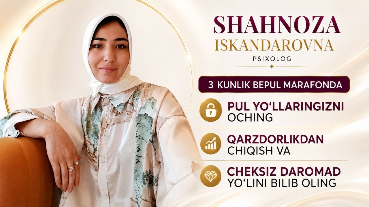 20–21–22–iyul |Ayollik Jozibasi|Bepul masterklass