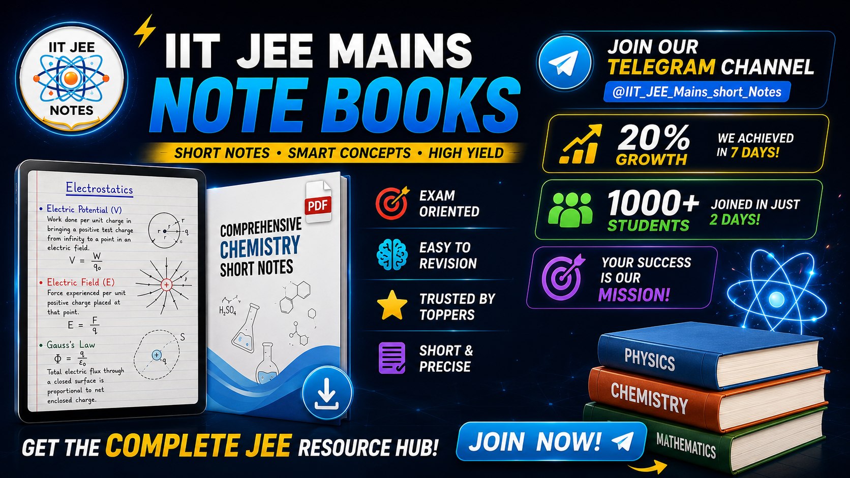 IIT JEE Mains short Notes Books