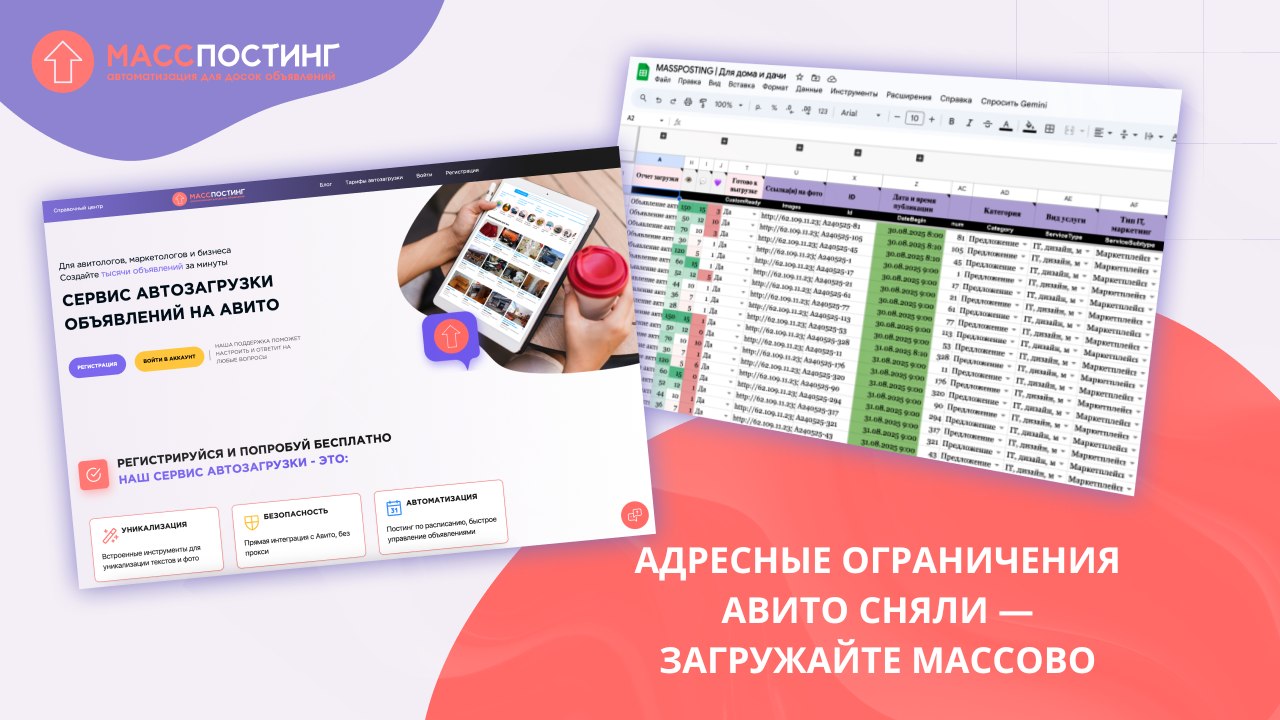 МАССПОСТИНГ | Автоматизация Авито | Биддер